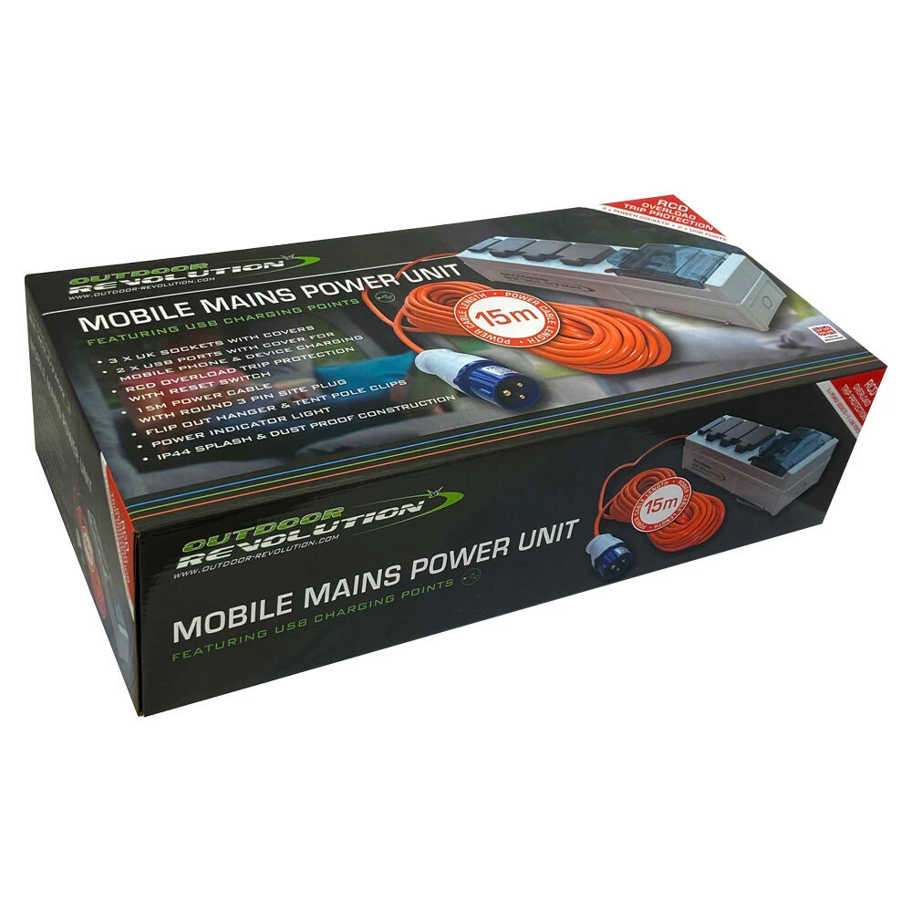 Mobile Mains Power Unit USB 15m Cable - Image 5
