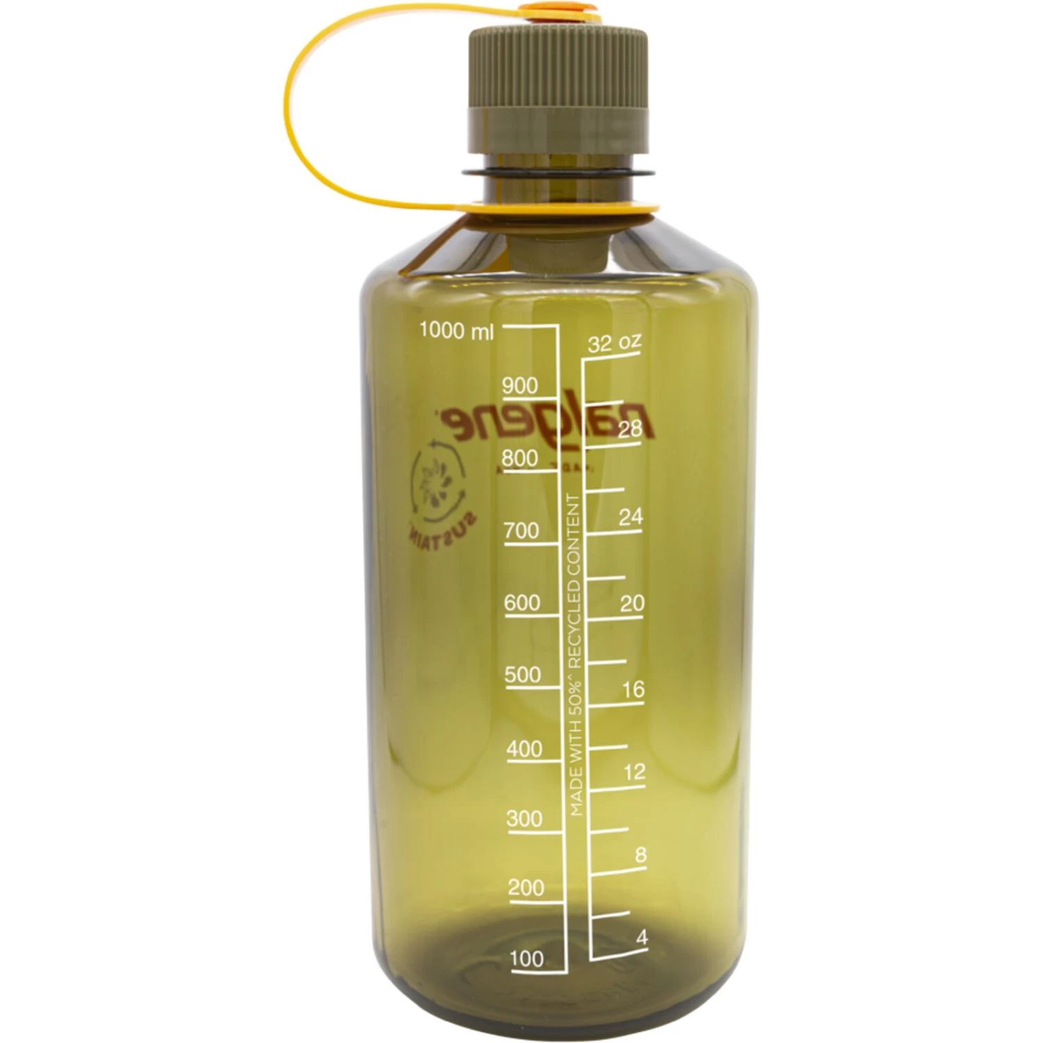 Nalgene 1L Narrow Mouth Sustain Water Bottle - Made From 50% Plastic Waste - Image 2