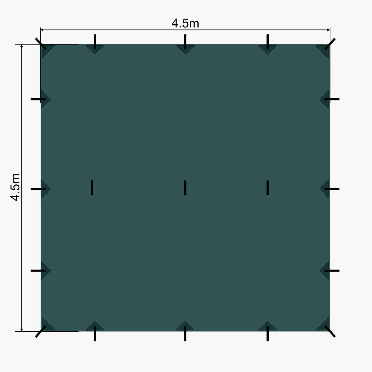 Lomo 4.5m X 4.5m Bushcraft Tarp - Image 3