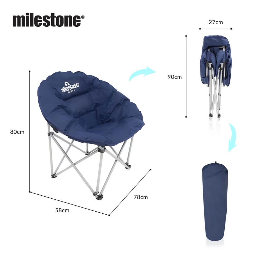 Milestone Navy Blue Deluxe Moon Chair - Image 5