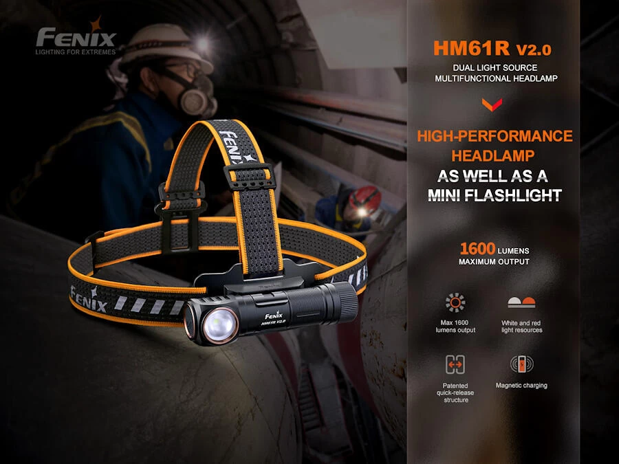 Fenix HM61R V2.0 1600 Lumen Rechargeable 2in1 Right Angled Headlamp - Image 5