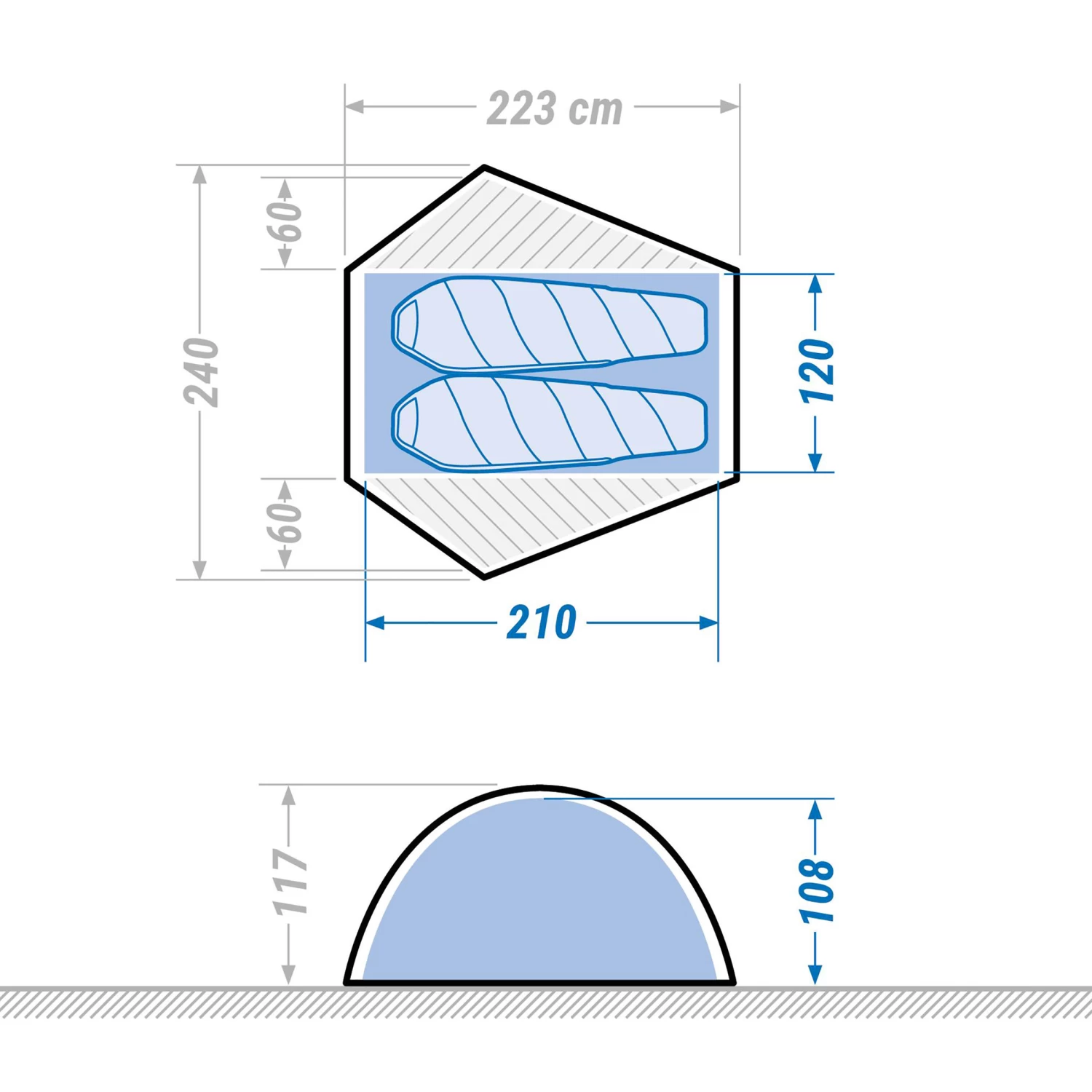 2 Man Dome Trekking Blackout Tent - MT500 F&B - Image 3