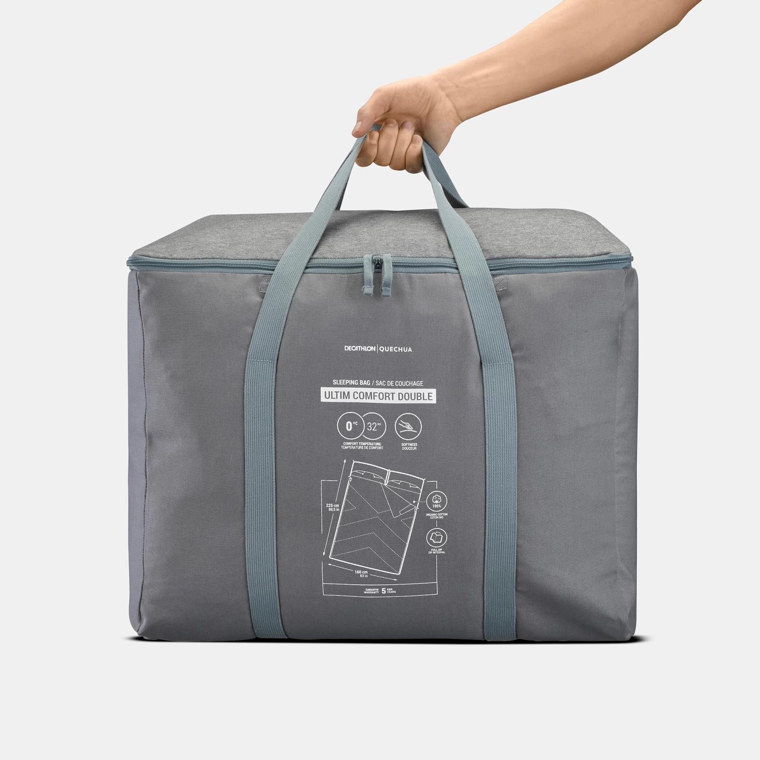 Quechua CAMPING SLEEPING BAG - ARPENAZ 0° COTTON DOUBLE - Image 3