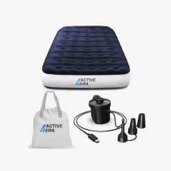 Single Camping Air Bed – Navy/White