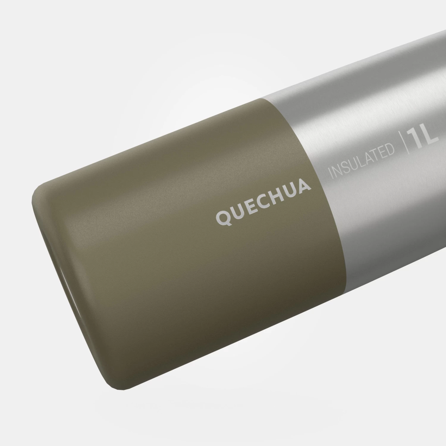 Quechua Isothermal Stainless Steel Hiking Flask MH500 1 L Khaki - Image 3